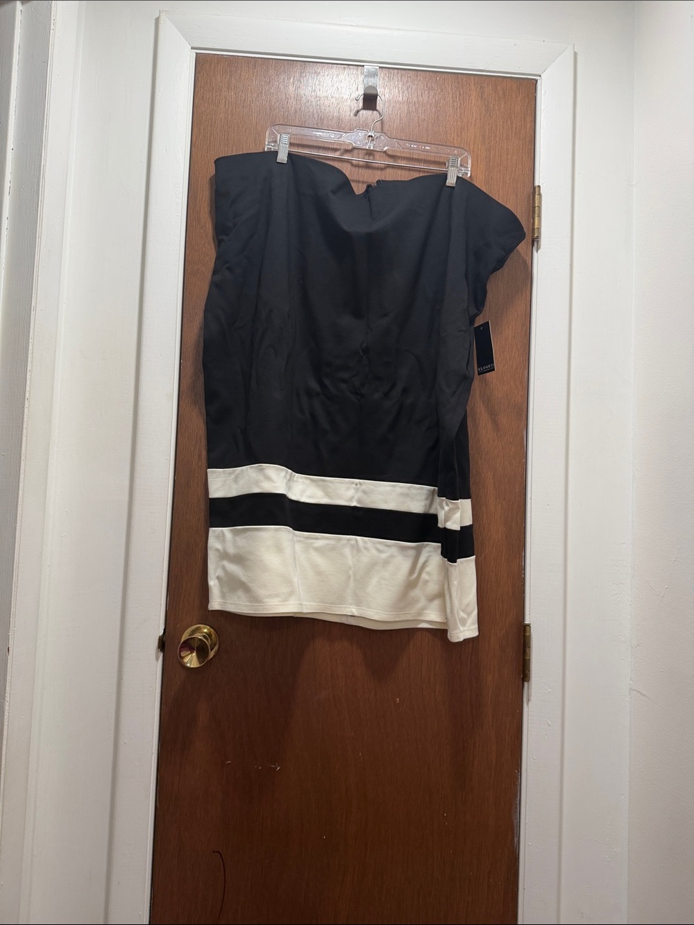 Eloquii Black and White Zippered Skirt